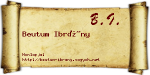 Beutum Ibrány névjegykártya